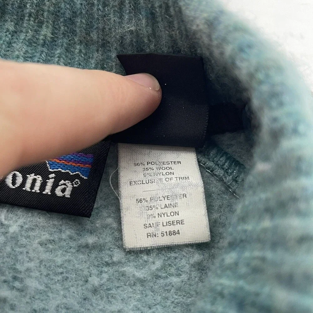 Vintage Patagonia Full Zip Jacket Womens Medium, Teal, Wool Blend, Pockets USA - Picture 7 of 12